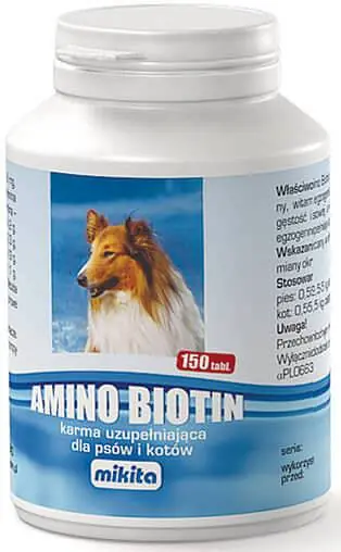 Mikita Preparat na sierść Amino Biotin dla psa i kota op. 150 tabletek Oferta czasowa