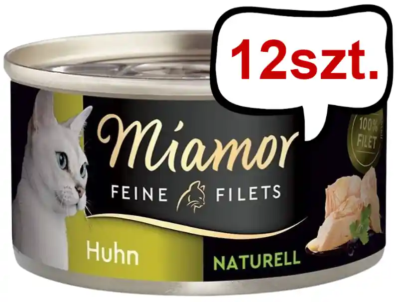 Hit sprzedaży Miamor Feine Filets Naturell Adult Filety z kurczaka w sosie op. 80g Pakiet 12szt.