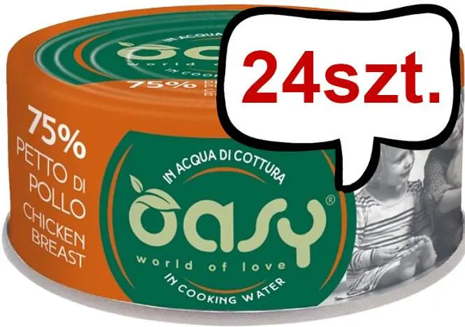 Taniej Oasy Adult More Love Chicken Breast Mokra Karma dla kota op. 70g Pakiet 24szt.