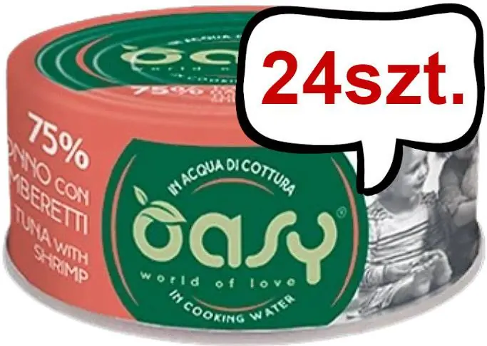 Oasy Adult More Love Tuna with Shrimp Mokra Karma dla kota op. 70g Pakiet 24szt. Najlepsza cena