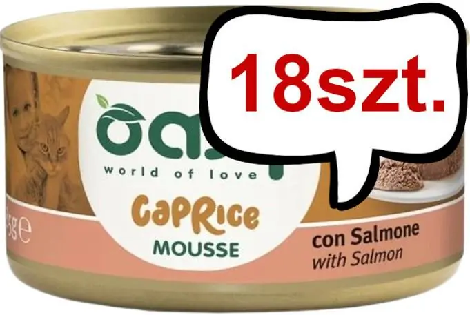 Oasy Caprice Adult Mousse with Salmon Mokra Karma dla kota op. 85g Pakiet 18szt. Kup online