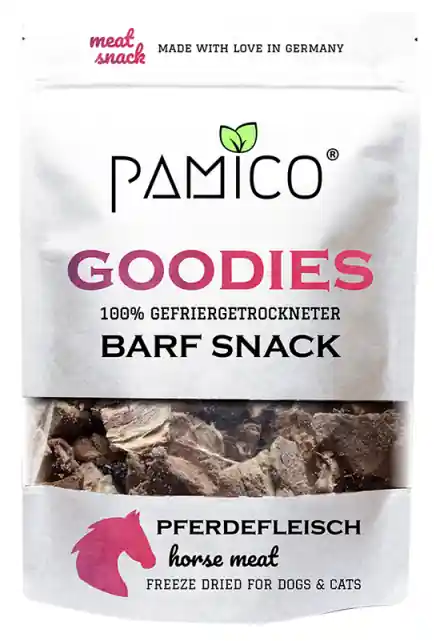 Pamico Goodies Freeze Dried Mięso konia Przysmaki liofilizowane dla psa i kota op. 50g Ograniczona ilość