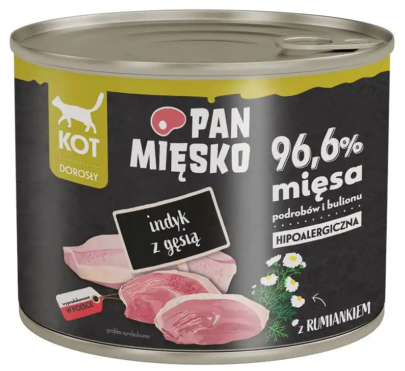 Szybka dostawa Pan Mięsko Adult Indyk z gęsią Mokra Karma dla kota op. 200g