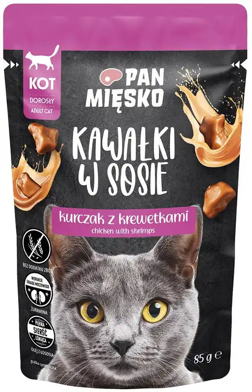 Pan Mięsko Adult Kurczak z krewetkami w sosie Mokra Karma dla kota op. 85g Kup online