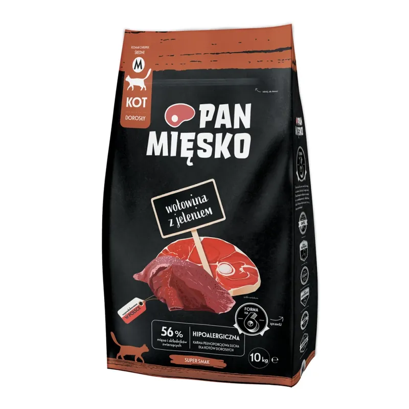 Oferta Karma sucha dla kota Pan Mięsko Wołowina z jeleniem M 10 kg