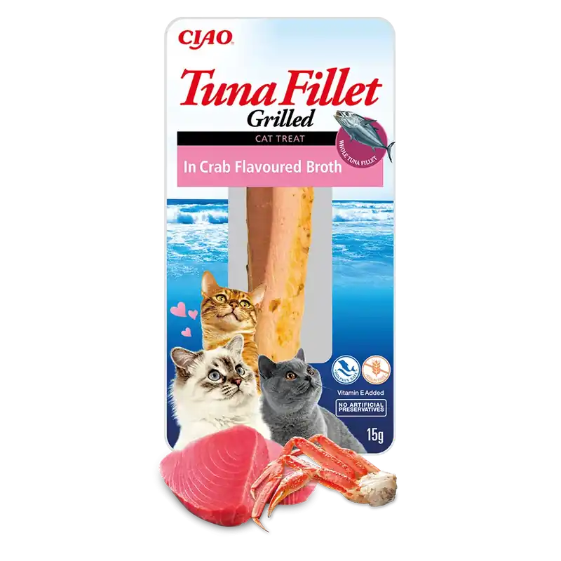 Tylko do końca tygodnia CIAO INABA CAT TUNA FILLET IN CRAB FLAVOURED BROTH 15G