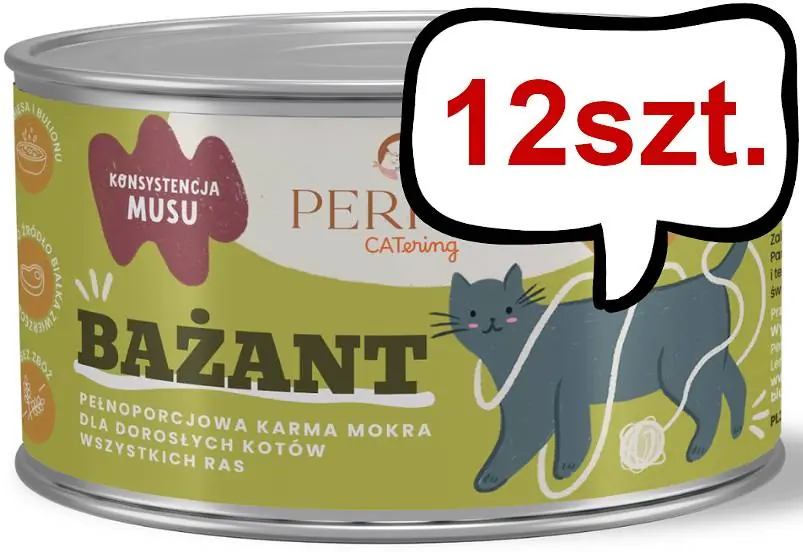 Perro CATering Indyk Mokra Karma dla kota op. 185g Pakiet 12szt. Darmowy zwrot