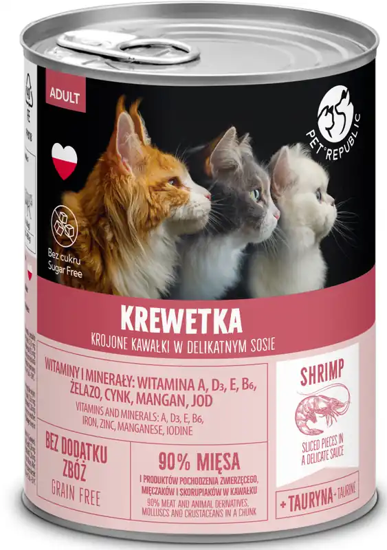 Zamów teraz Pet Republic Adult Krewetka Mokra Karma dla kota 400g