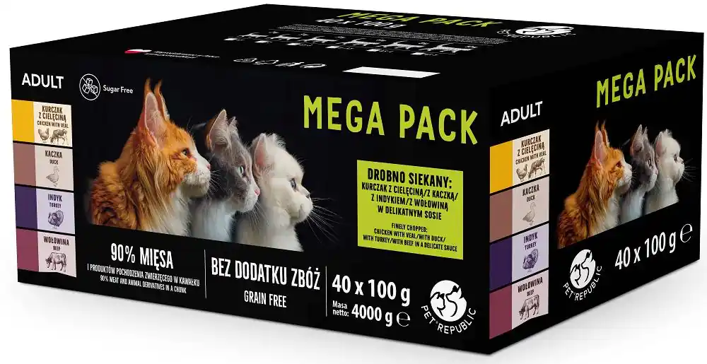 Szybka wysyłka Pet Republic Mega Pack w sosie Mokra Karma dla kota op. 40x100g