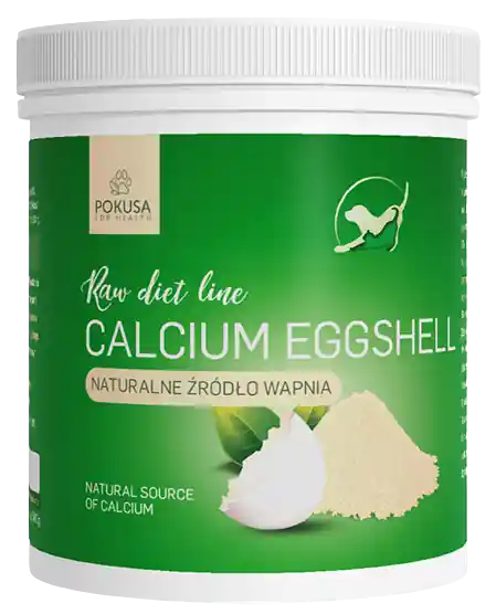 Pokusa RawDietLine Skorupy Jaj Calcium Eggshell dla psa i kota op. 500g Rabat