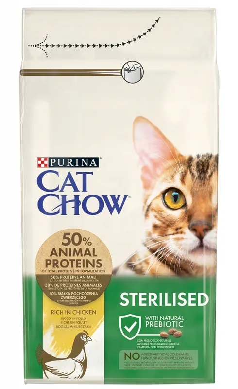 Purina Cat Chow Adult Sterilised Sucha Karma dla kota op. 15kg + Rękawica Pielęgnacyjna GRATIS Sprawdź teraz