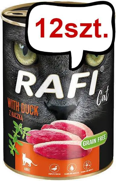 Rafi Cat Adult Kaczka Mokra Karma dla kota op. 400g Pakiet 12szt. Cena promocyjna