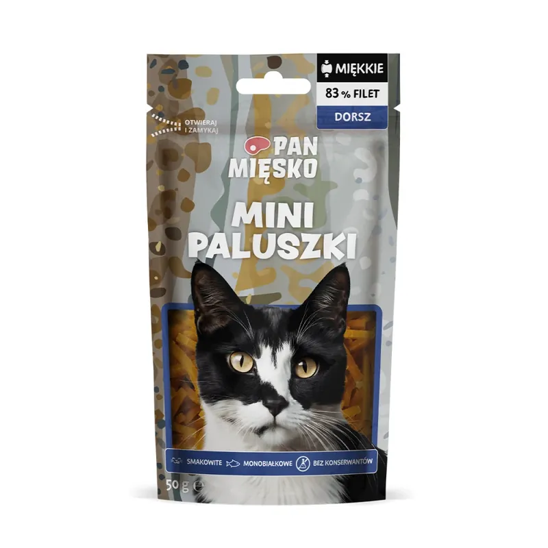 Pan Mięsko Przysmak dla kota Mini paluszki Dorsz (dorosły) 50g Promocja