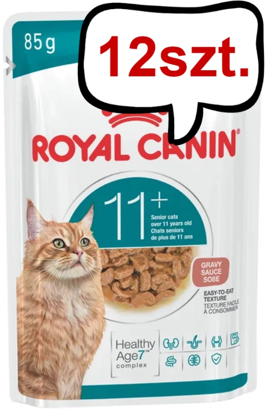 Royal Canin Senior 11+ w sosie Mokra Karma dla kota op. 85g Pakiet 12szt. Darmowy zwrot