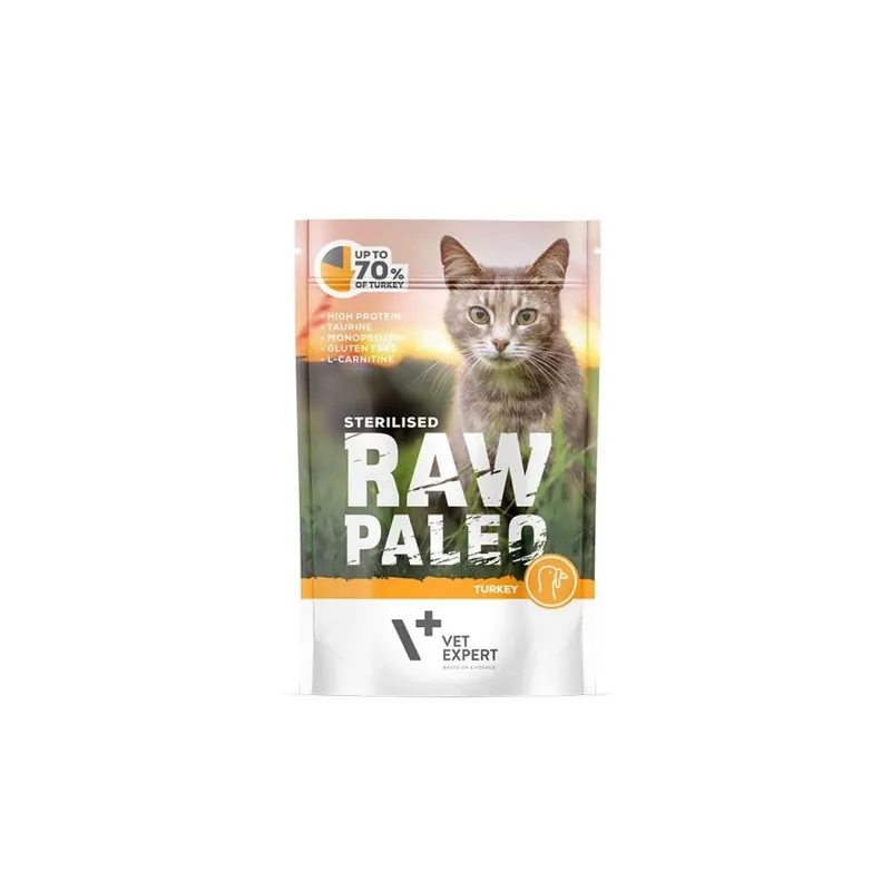 Szybka dostawa RAW PALEO STERILISED TURKEY 100g - mokra karma dla kotów sterylizowanych - indyk