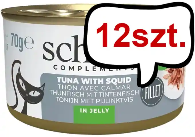 Schesir Adult Tuna&Sqiud in Jelly Mokra Karma dla kota op. 70g Pakiet 12szt. Niska cena