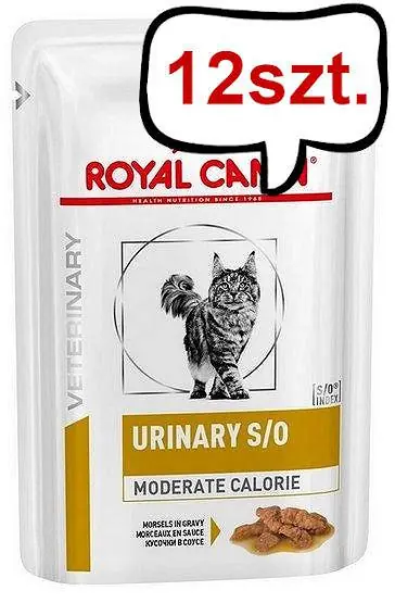 Ostatnia szansa Royal Canin Vet Urinary S/O Moderate Calorie Mokra Karma dla kota op. 85g Pakiet 12szt.