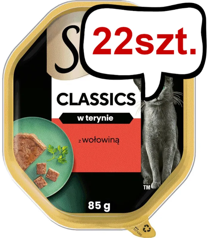 Cena promocyjna Sheba Classics in Pate Adult Wołowina Mokra Karma dla kota op. 85g Pakiet 22szt.