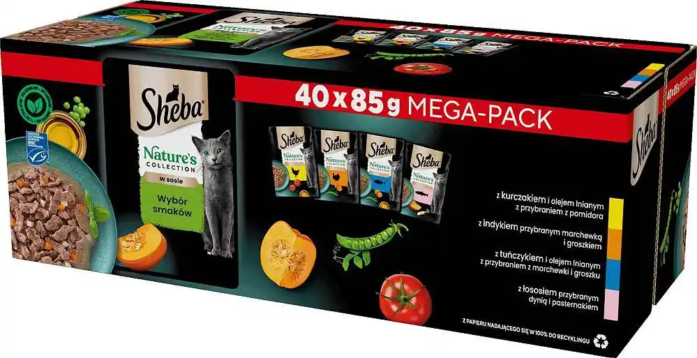 Sheba Nature‘s Collection Adult Kolekcja smaków w sosie Mokra karma dla kota op. 40x85g Nowość