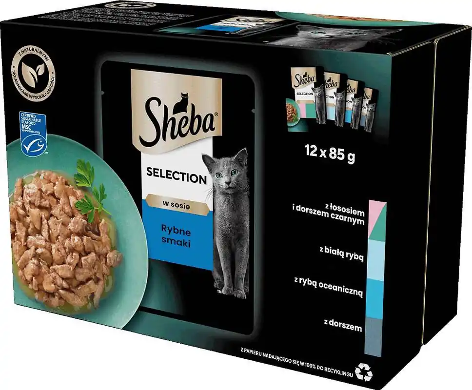 Sheba Selection Kolekcja smaków rybnych w sosie Adult Mokra Karma dla kota op. 12x85g Oferta