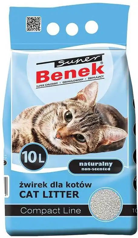 Super Benek Żwirek bentonitowy Compact dla kota poj. 10l Nowość