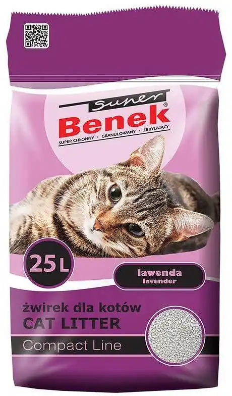 Super Benek Żwirek bentonitowy Compact zapach lawenda dla kota poj. 25l Do wyczerpania zapasów
