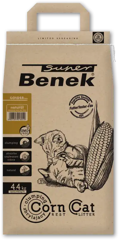 Wybór klientów Super Benek Żwirek kukurydziany Corn Cat Golden dla kota poj. 7l