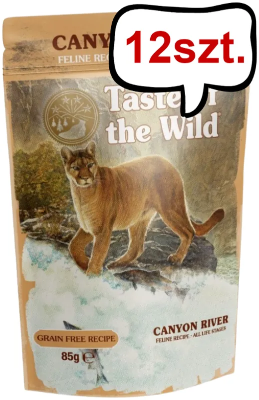 Taste of the Wild Canyon River Mokra Karma dla kota op. 85g Pakiet 12szt. Hit sprzedaży