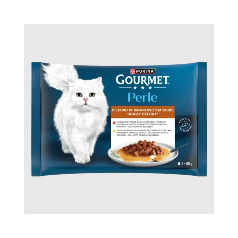 Popularny Gourmet® Perle Mini Fileciki w smakowitym sosie Gravy Delight (4x85g)