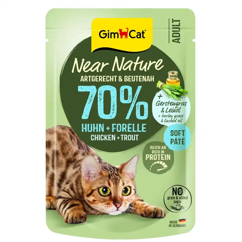 Oferta czasowa GimCat Near Nature kurczak i pstrąg 85g