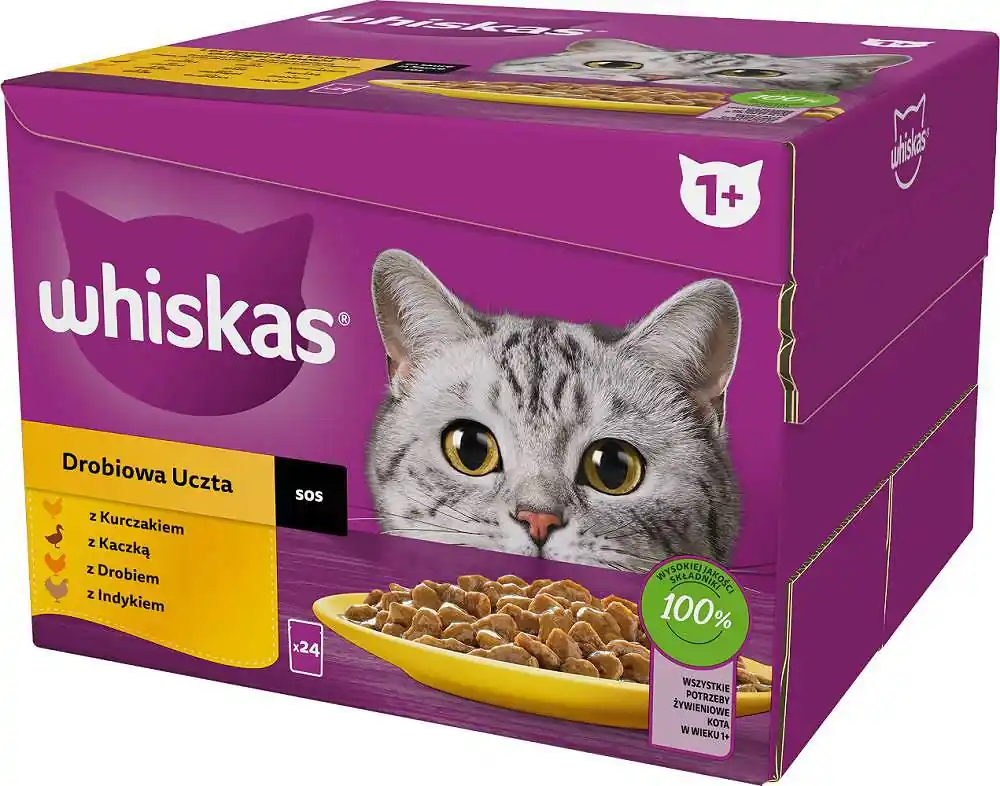 Whiskas Adult Drobiowa Uczta w sosie Mokra Karma dla kota op. 24x85g Kup teraz