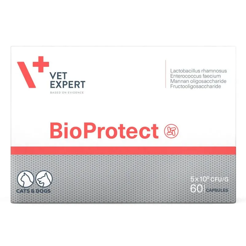 Ostatnie sztuki VetExpert Probiotyk BioProtect dla psa i kota op. 60 kapsułek