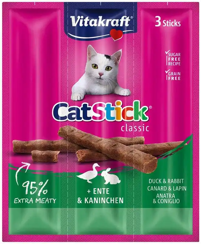 Vitakraft Kabanosy Cat Stick Mini królik z kaczką dla kota op. 3szt. Promocja