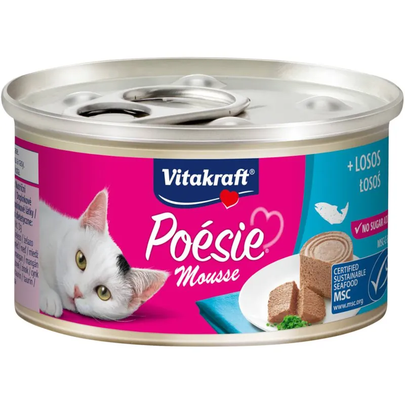 Dodaj do koszyka Vitakraft Poesie Mousse z łososiem Mokra karma dla kota op. 85g