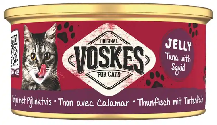 Wysoka jakość Voskes Original Jelly Tuna with Calamar (Tuńczyk z kalmarem) Mokra Karma dla kota op. 85g