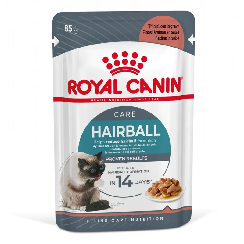 Popularny Royal Canin Hairball Care 85g Mokra Karma Dla Kotów Dorosłych w Sosie Eliminacja Kul Włosowych