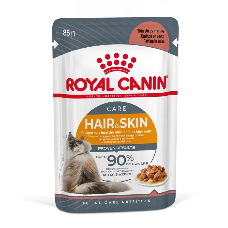 Royal Canin Hair & Skin 85g Mokra Karma Dla Kotów Dorosłych w Sosie Zdrowa Skóra Piękna Sierść Dostępne od ręki