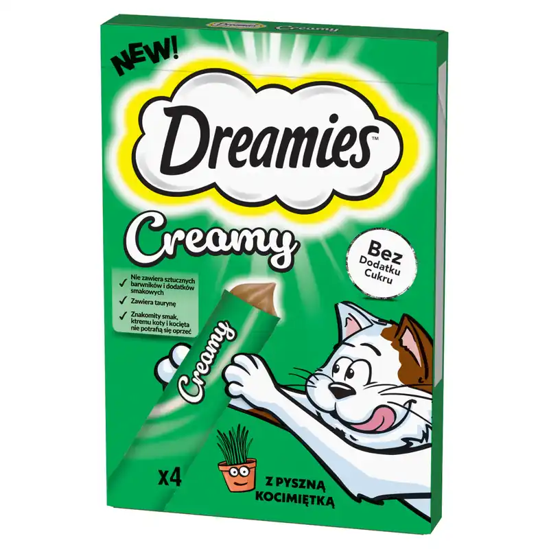 Dreamies Creamy 4x10g Kremowy Przysmak Dla Kotów Z Kocimiętką Oferta czasowa