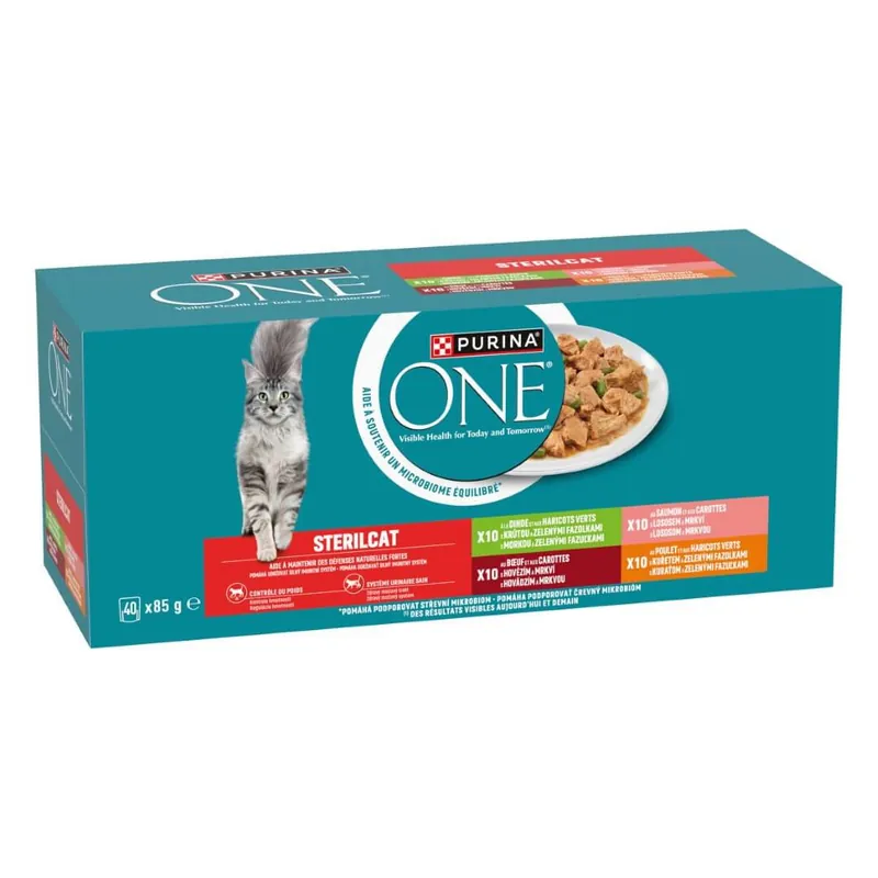 Premium Purina One Sterilcat 40x85g Mokra Karma Dla Dorosłych Kotów Po Sterylizacji Mix Czterech Smaków