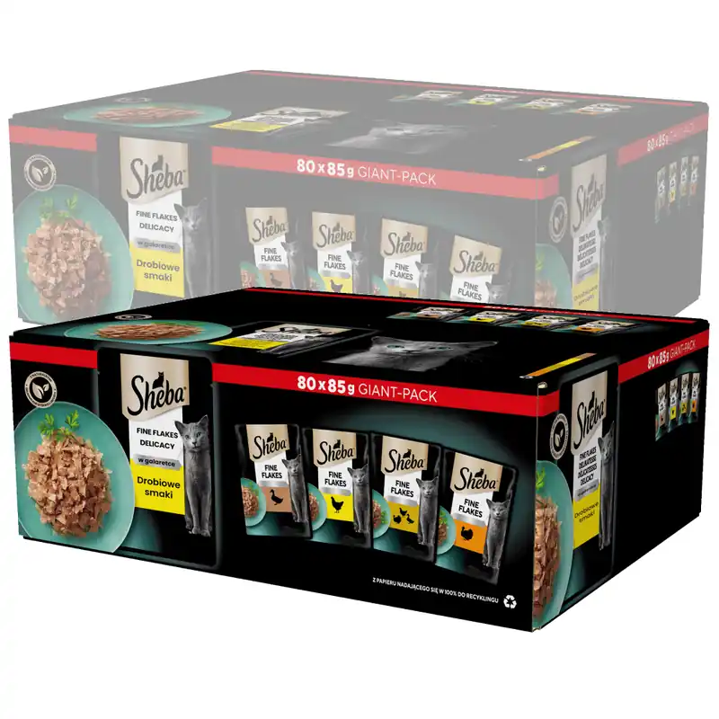Sheba Saszetki 160x85g Delicacy Drobiowe Smaki Mokra Karma Dla Dorosłych Kotów W Galaretce Szybka wysyłka