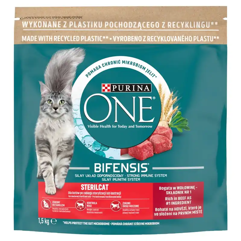 Purina One Bifensis Sterilcat 1,5kg Sucha Karma Dla Kota z Wołowiną Cena promocyjna