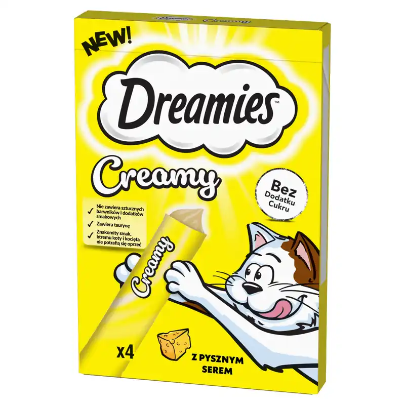 Dreamies Creamy 4x10g Kremowy Przysmak Dla Kotów Z Serem Kup online