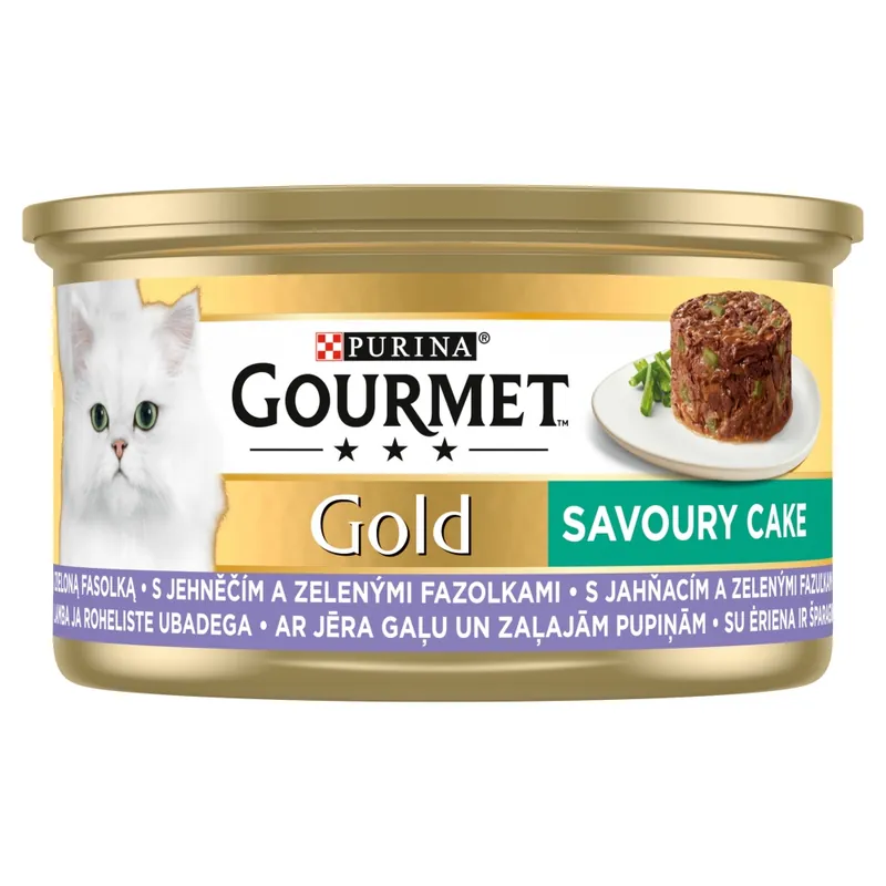 Purina Gourmet Gold z Jagnięciną i Zieloną Fasolką 85g Mokra Karma Dla Kota Savoury Cake Oferta limitowana