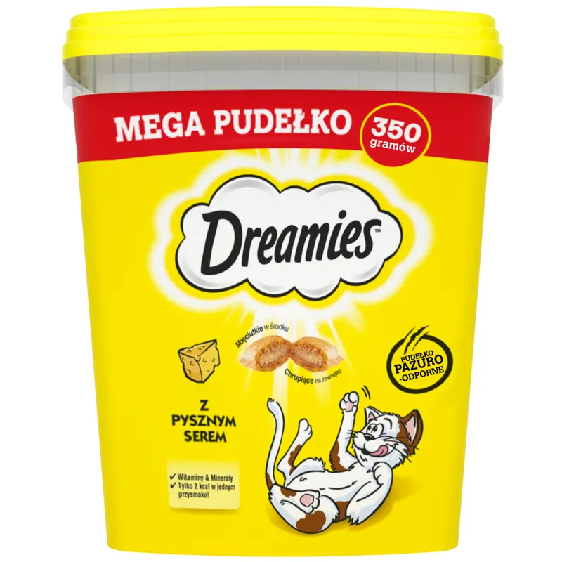 Dreamies Mega Pudełko Przysmak Dla Kota Chrupiące Paszteciki Z Nadzieniem Z Serem 350g Nowość