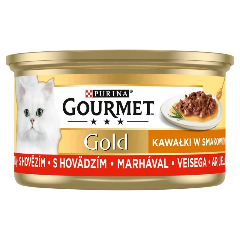 Purina Gourmet Gold z Wołowiną 85g Mokra Karma Dla Kota Kawałki w Sosie Do wyczerpania zapasów