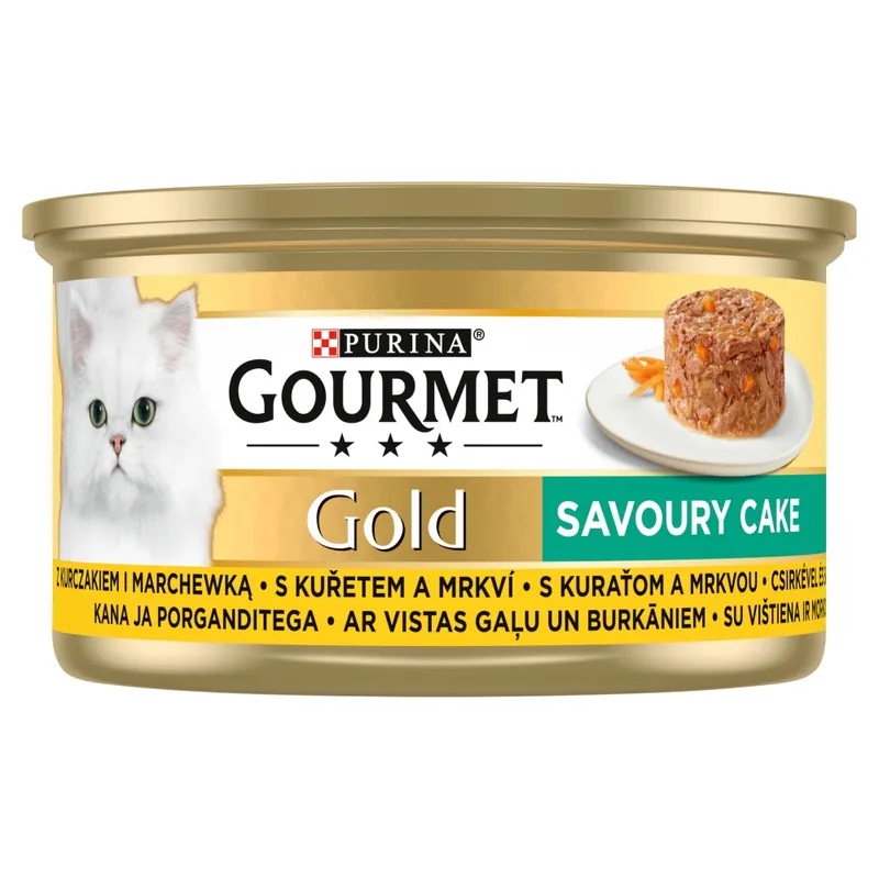 Premium Purina Gourmet Gold z Kurczakiem i Marchewką 85g Mokra Karma Dla Kota Savoury Cake
