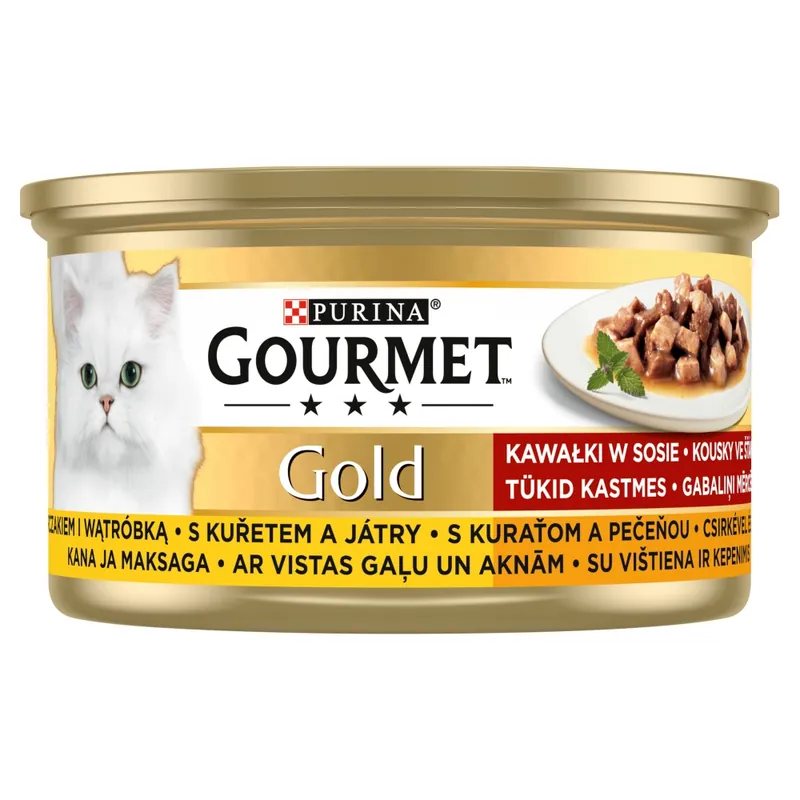 Purina Gourmet Gold z Kurczakiem i Wątróbką 85g Mokra Karma Dla Kota Kawałki w Sosie Oferta