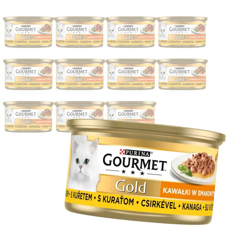 Zamów dziś Purina Gourmet Gold z Kurczakiem 12x85g Mokra Karma Dla Kota Kawałki w Sosie