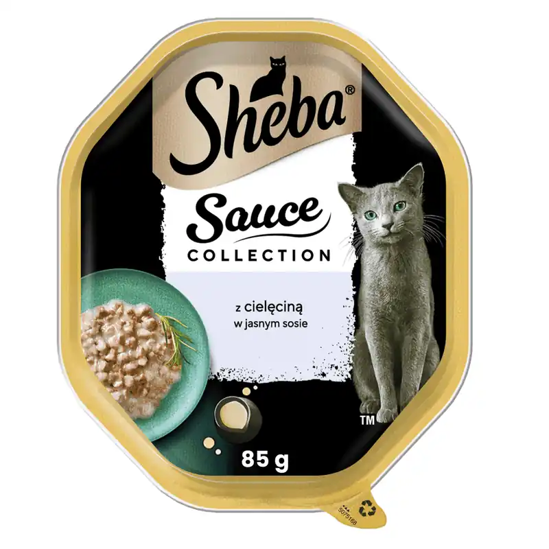 Oferta czasowa Sheba Sauce Collection Tacka 85g Mokra Karma Pełnoporcjowa Dla Kota Kawałki Z Cielęciną W Sosie
