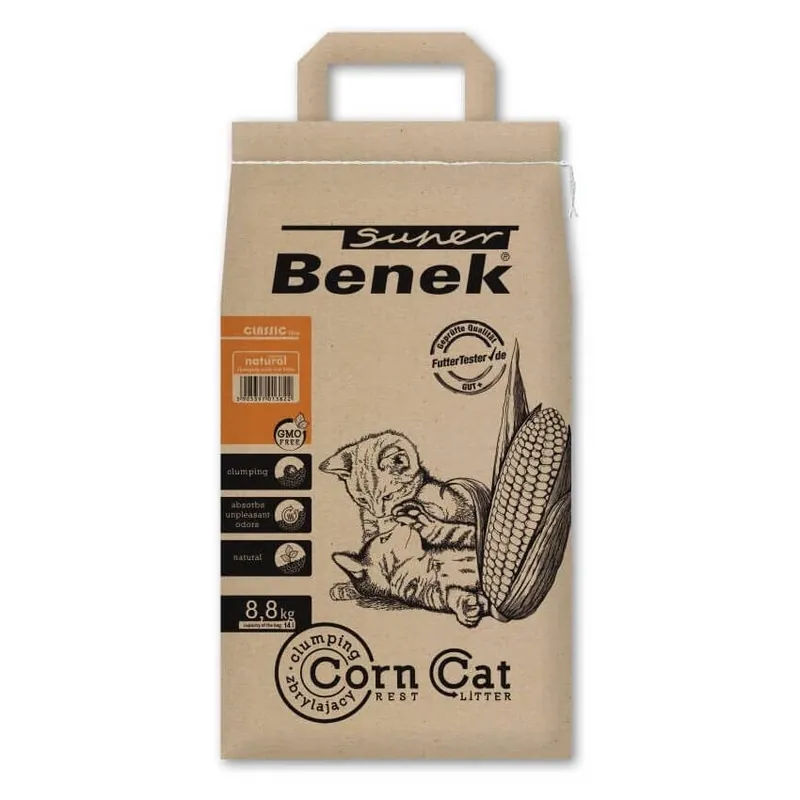 Super Benek Corn Cat Natural 14l - Żwirek kukurydziany 100% biodegradowalny Bestseller